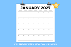 2027 Square Bold 12x12 Inch Monday to Sunday Calendar Product Image 1
