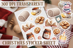 Christmas Sticker Sheet Watercolor Winter Holiday PNG Product Image 1