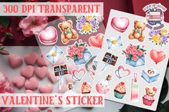 Love sticker Sheet Valentine Day Lovers Funny Heart PNG Product Image 1