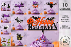 Halloween Cake Toppers Bundle Laser Cut. Halloween Decor SVG Product Image 1