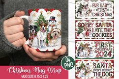 Christmas Mug Wrap Design - Christmas Dog Sublimation Product Image 1