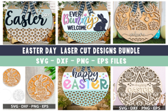 12 Easter Laser Cut SVG Bundle, Easter Round Sign SVG Product Image 1