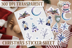 Christmas Watercolor Sticker Sheet Winter Cute Holiday PNG Product Image 1