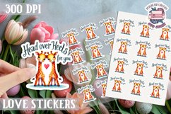 Love sticker Sheet Valentine Day Cute Animals Quote PNG Product Image 1