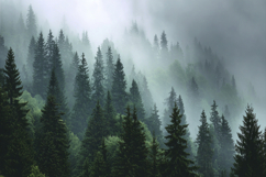 Misty Forest Landscape Background Wallpaper Product Image 1
