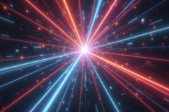 Neon Futuristic Flashes on Black Background Wallpaper Product Image 1