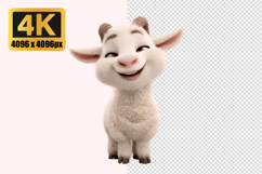 Fluffy White Baby Goat Transparent PNG Product Image 1