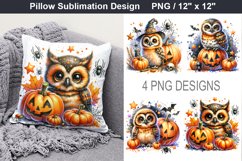 Halloween Owl - Halloween pillow Sublimation Design Product Image 1