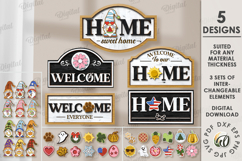 Interchangeable Home Signs Bundle Laser Cut. Home SVG Product Image 1