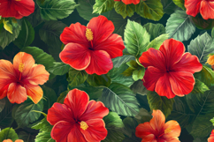 Hibiscus Flower With Green Leaves Background Product Image 1