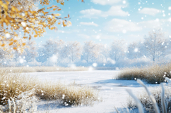 Snowy Forest Background Wallpaper Product Image 1