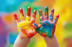 Colorful Kids Hands Background Wallpaper Product Image 1