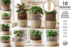 3D Plant Fences Bundle Laser Cut. Plant trellis SVG Product Image 1