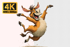 Cartoon Donkey Jumping Transparent PNG Product Image 1