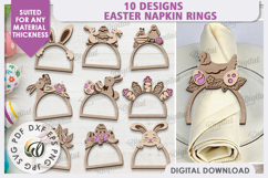 Easter Wooden Napkin Rings LaserCut Bundle. Easter Decor SVG Product Image 1