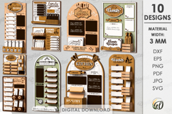 Weekly Menu Planners Bundle Laser Cut. Kitchen Organizer SVG Product Image 1