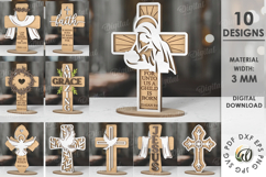 Christian Crosses Laser Cut Bundle. Christian Easter Decor Product Image 1