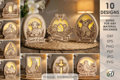 3D Easter Lamps Bundle Laser Cut. Night Light. Led Lamp SVG Product Image 1