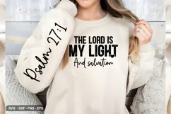 The Lord Is My Light And - Christian Sleeve T-Shirt Design Product Image 2