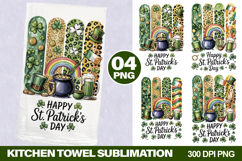 Happy St. Patrick&#039;s Day Kitchen Towel - Brushstrokes PNG Product Image 1