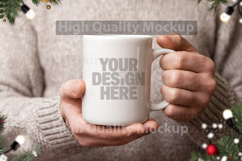 Christmas Mug Mockup Template - Christmas Background Product Image 1