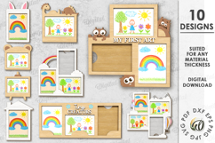 Children&#039;s Drawing Frames Bundle Laser Cut. Kids Frame SVG Product Image 1