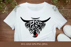 Highland Longhorn cow SVG DXF EPS PNG Product Image 1