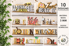 Kitchen Word Stands Bundle Laser Cut. Kitchen SVG Product Image 1