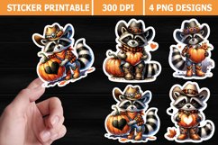 Raccoon Halloween Printable Stickers | High Quality 300 Dpi Product Image 1