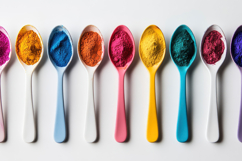 Color Powder Spoons Background Product Image 1