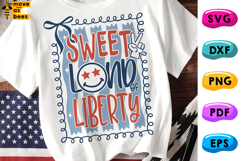 Sweet Land Of Liberty SVG, PNG, America July 4th, Preppy Product Image 1