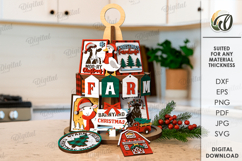 Christmas Farm Tiered Tray Laser Cut. Christmas SVG Product Image 1