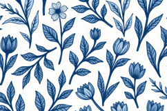 Blue Floral Pattern Background Product Image 1