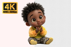 Little Boy in a Cute Outfit Transparent PNG Product Image 1