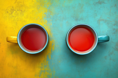 Tea Mug with Yellow and Blue Background Product Image 1