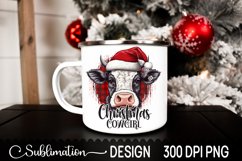 Christmas Cow Girl Sublimation Design - Christmas Heifer Product Image 3