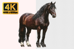 Dark Brown Horse Transparent PNG Product Image 1