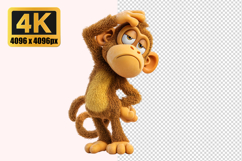 Confused Cartoon Monkey Transparent PNG Product Image 1