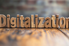 Wooden Text Digitalization Background Product Image 1