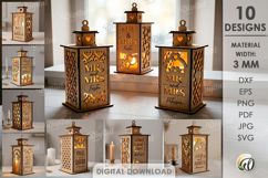 3D Personalized wedding lanterns Bundle Lasercut. Mr and Mrs Product Image 1