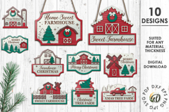 Christmas Farm Signs Bundle Laser Cut. Christmas Decor SVG Product Image 1