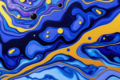 Blue Gold Liquid Marble Background Product Image 1
