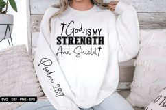 God Is My Strength And Shield - Christian Sleeve T-Shirt Des Product Image 2