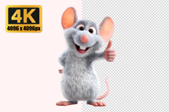 Mouse with Thumbs-up Gesture Transparent PNG Product Image 1