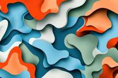 Layered Colorful Paper Cut Background Wallpaper Product Image 1