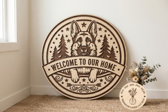 German Shepherd Welcome Sign SVG, Welcome To Our Home, Laser Product Image 1