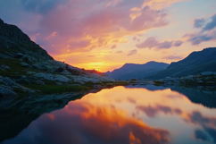 Mountain and Lake Background Wallpaper Product Image 1