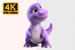 Purple Cartoon Dinosaur Transparent PNG Product Image 1