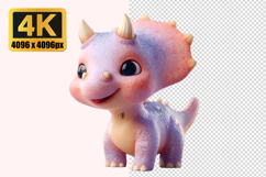 Baby Triceratops Dinosaur Transparent PNG Product Image 1