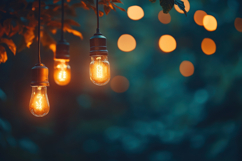 Hanging Light Bulbs Background Wallpaper Product Image 1